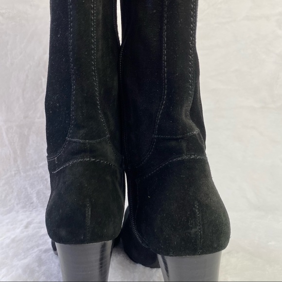 Stuart Weitzman Black Leather Heeled Boots - Picture 5 of 12